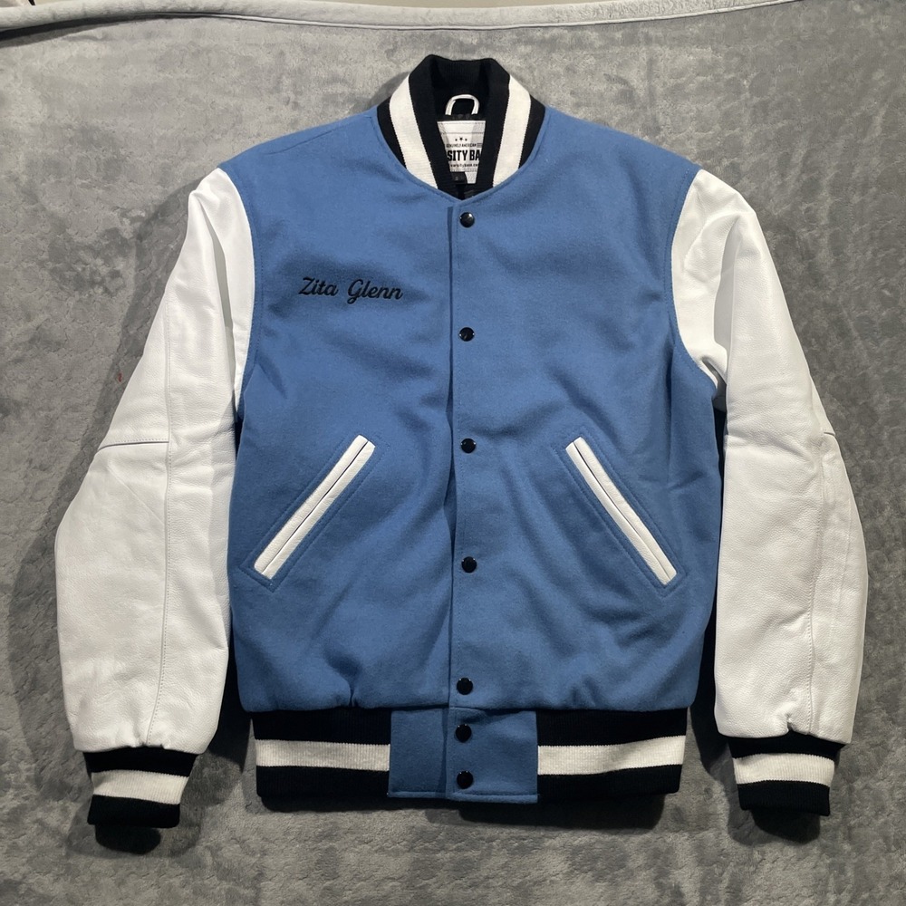 Varsity Base Varsity Wool Varsity Jacket Unisex Small Blue and White